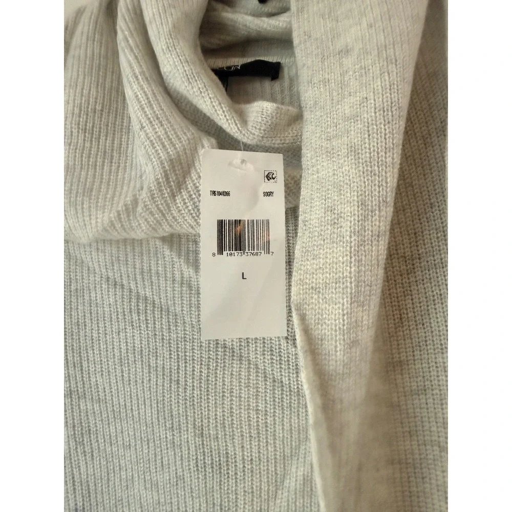 TOCCIN Liliana Sweater Dress Soft Gray Wool Cashmere Scarf Neck Midi Dress L - Picture 8 of 10